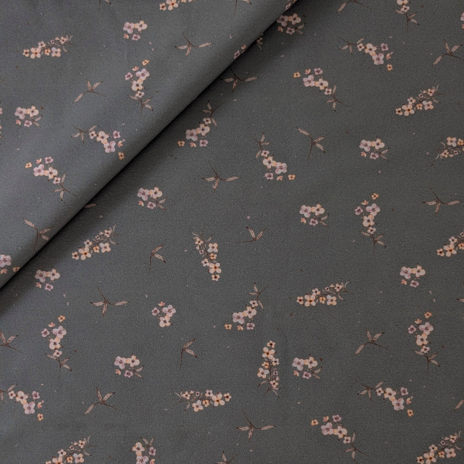 French Terry Aurelia taupe (Blumen)