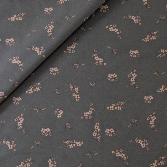 French Terry Aurelia taupe (Blumen)