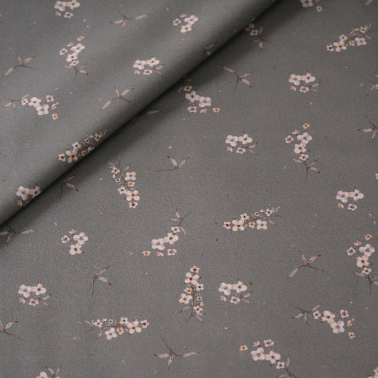 French Terry Aurelia taupe (Blumen)