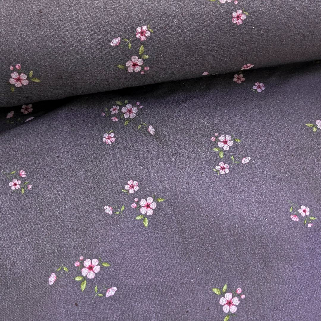 Musselin Cherry Garden mauve (Meterware - weniger weiche Haptik - 20%) B Ware