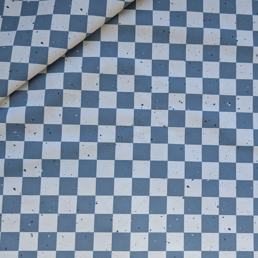 Softshell Blue Checks (Meterware - Druck versetzt - 50%)  B Ware