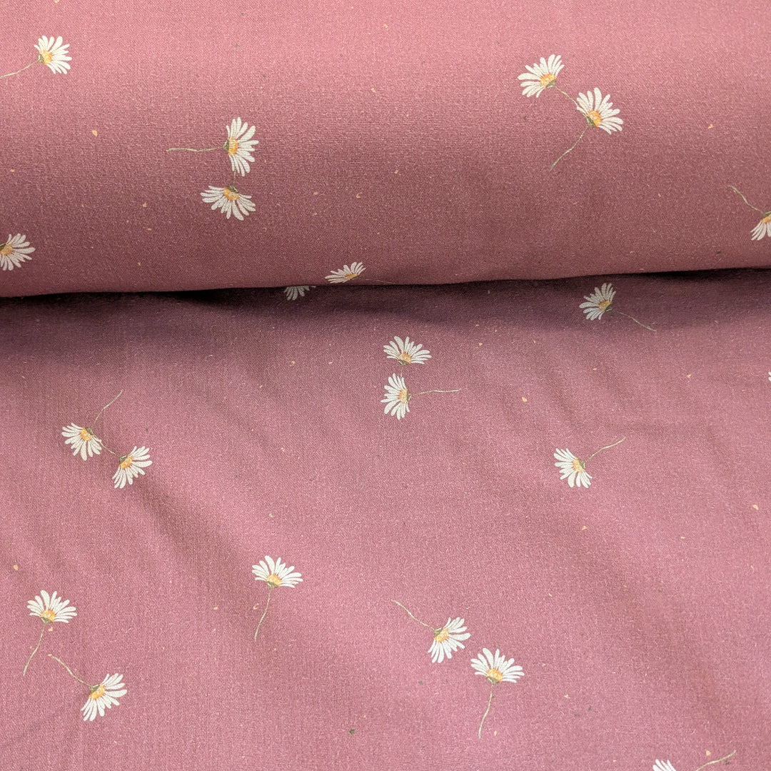 Musselin Berry Margeriten (Meterware - weniger weiche Haptik - 20%) B Ware