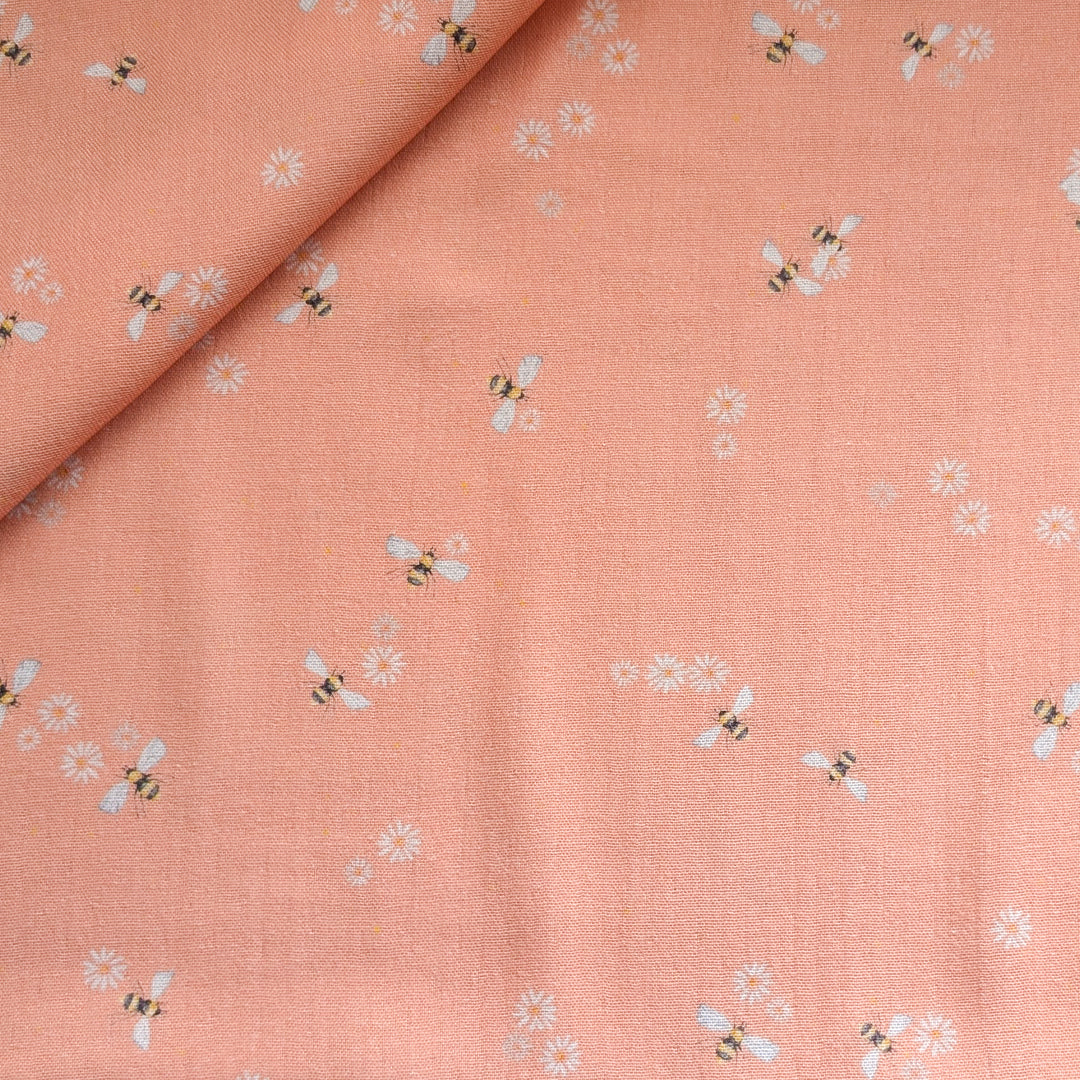 Vorbestellung Bambusmusselin Bienen peach