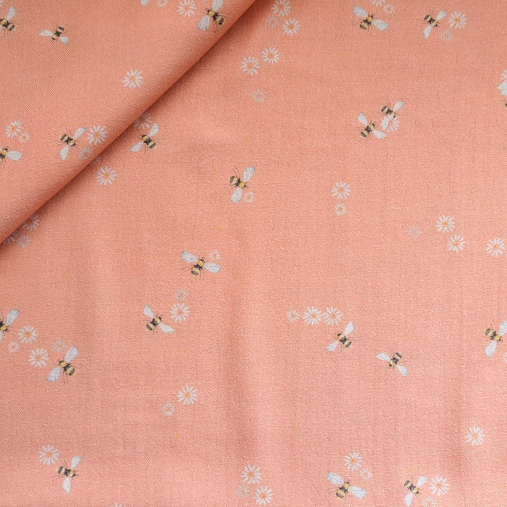 Vorbestellung Bambusmusselin Bienen peach