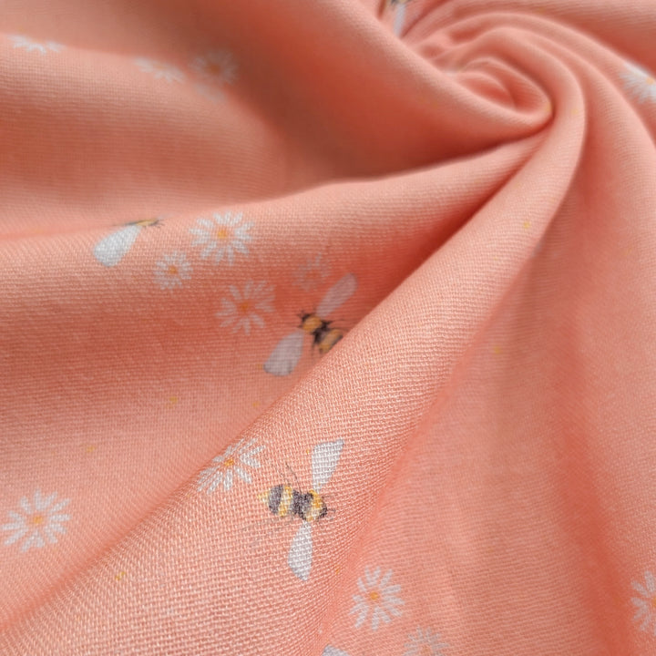 Vorbestellung Bambusmusselin Bienen peach