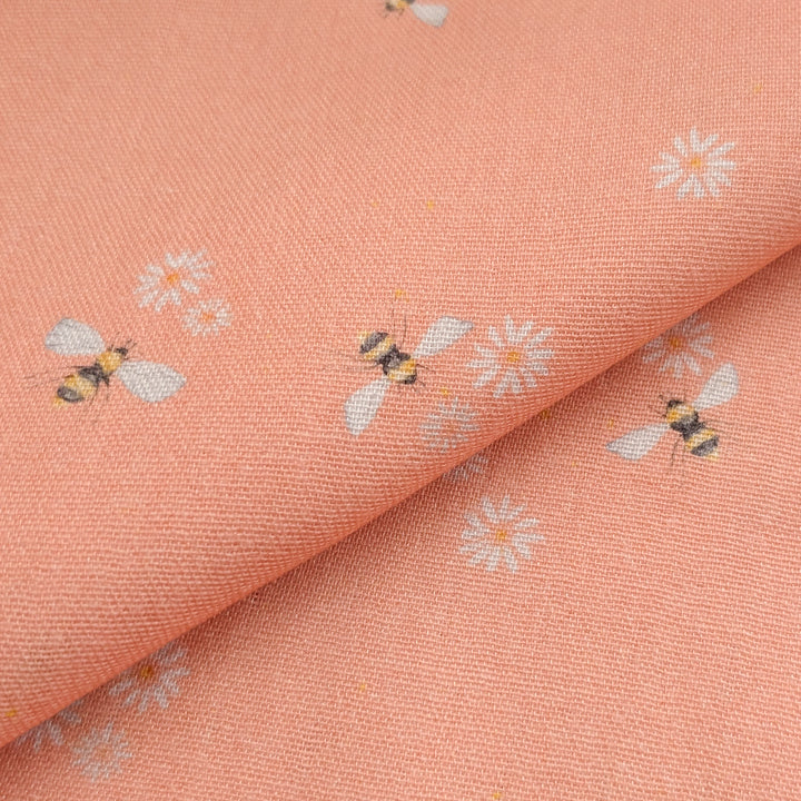 Vorbestellung Bambusmusselin Bienen peach