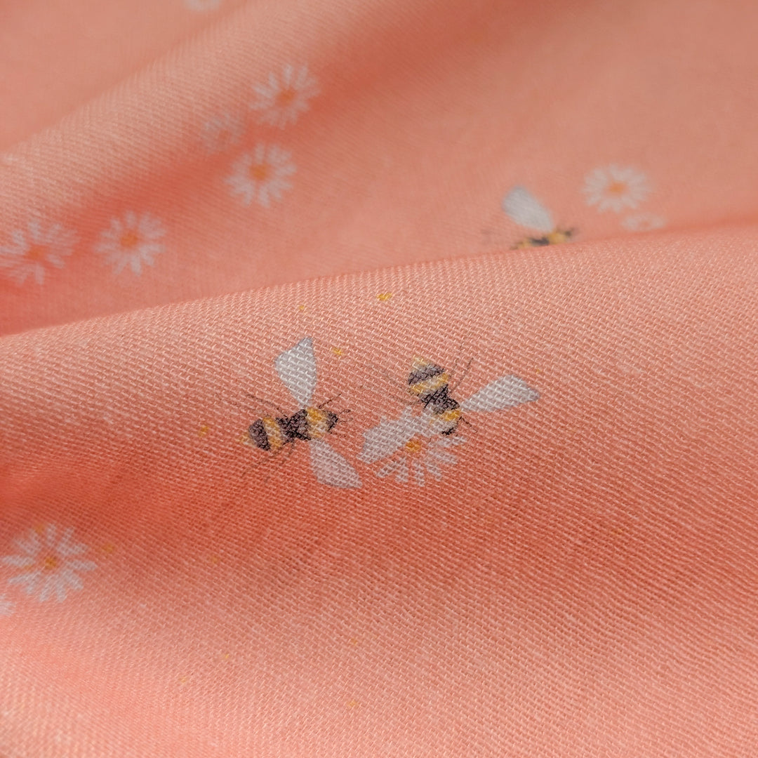 Vorbestellung Bambusmusselin Bienen peach