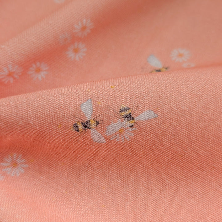 Vorbestellung Bambusmusselin Bienen peach