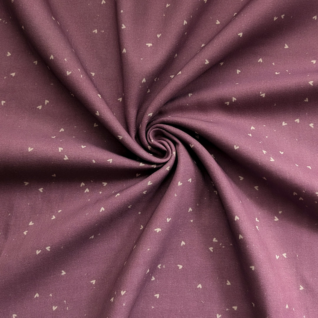 Bambus Musselin Wild hearts mauve butter yellow 0,5m