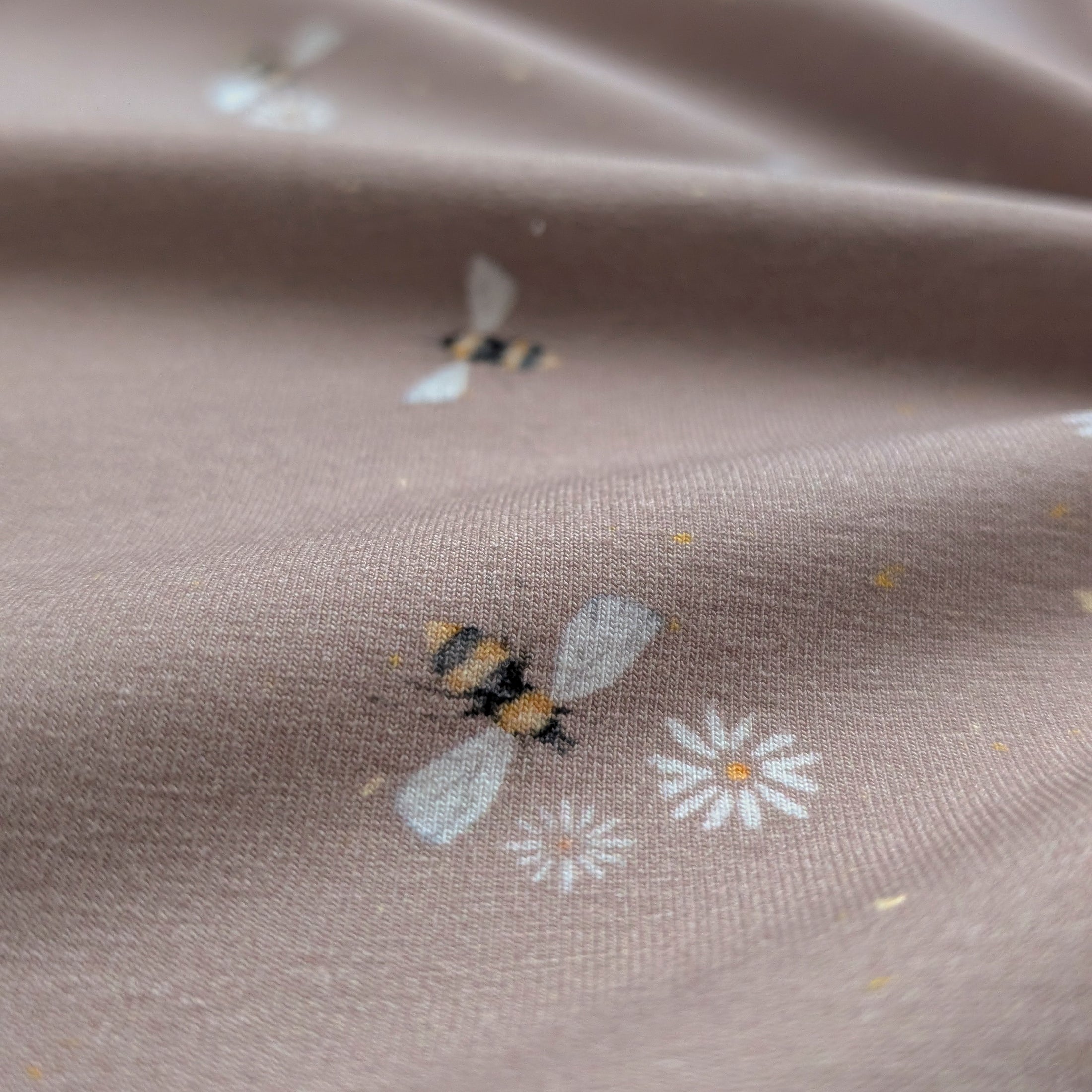 Vorbestellung French Terry Bienen braun