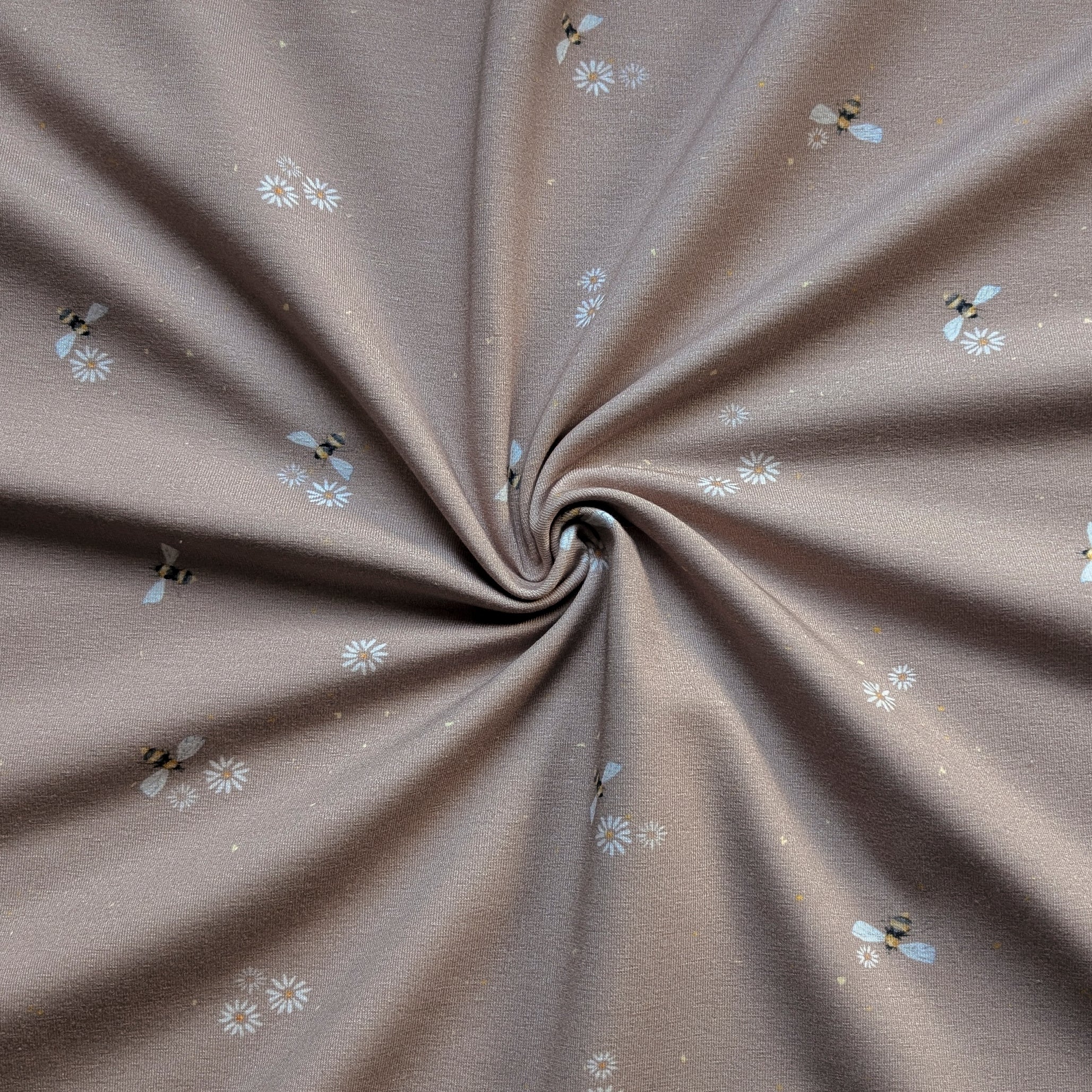 Vorbestellung French Terry Bienen braun