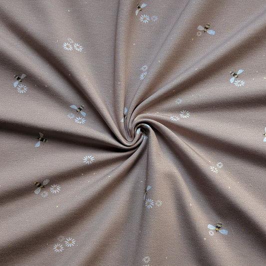 Vorbestellung French Terry Bienen braun