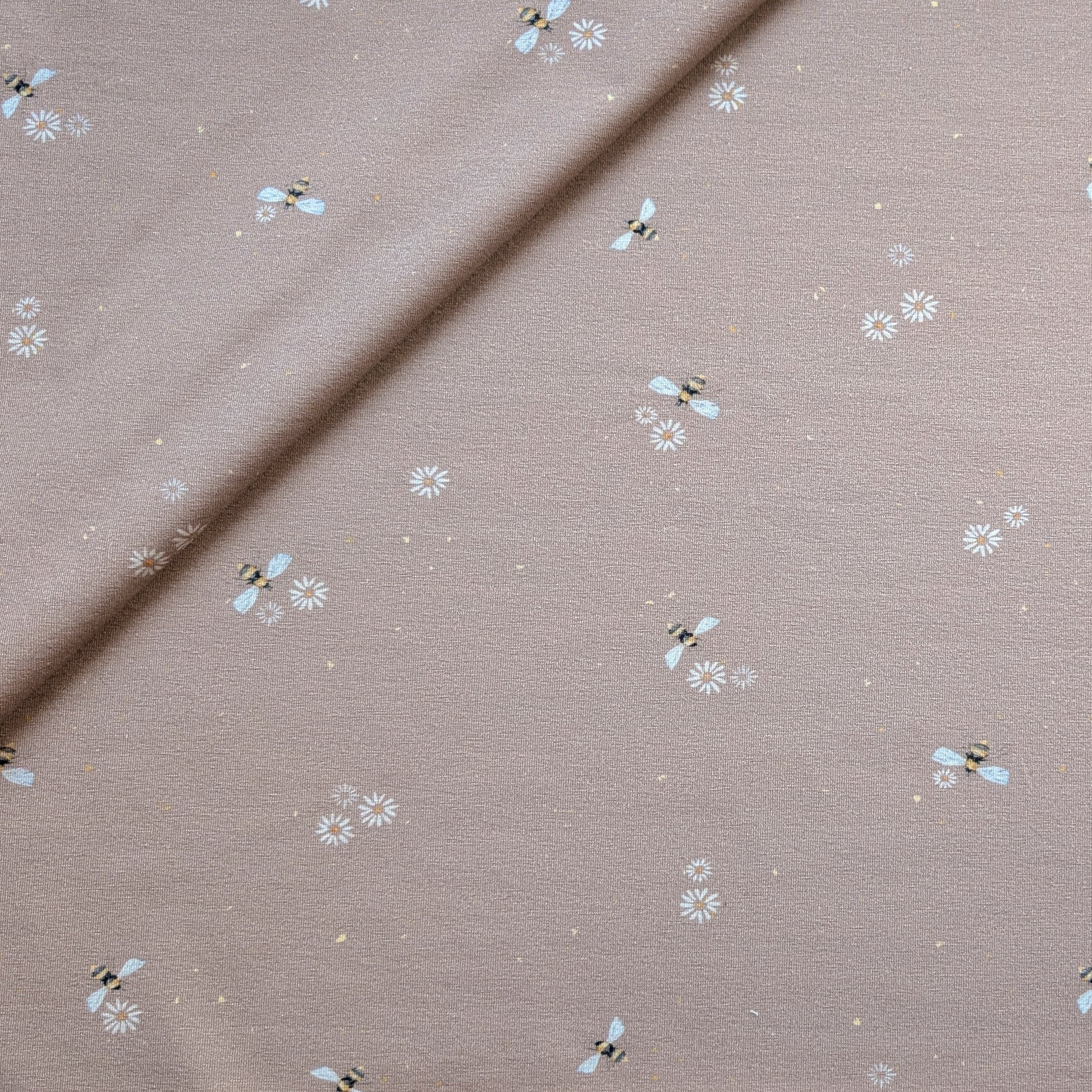 Vorbestellung French Terry Bienen braun