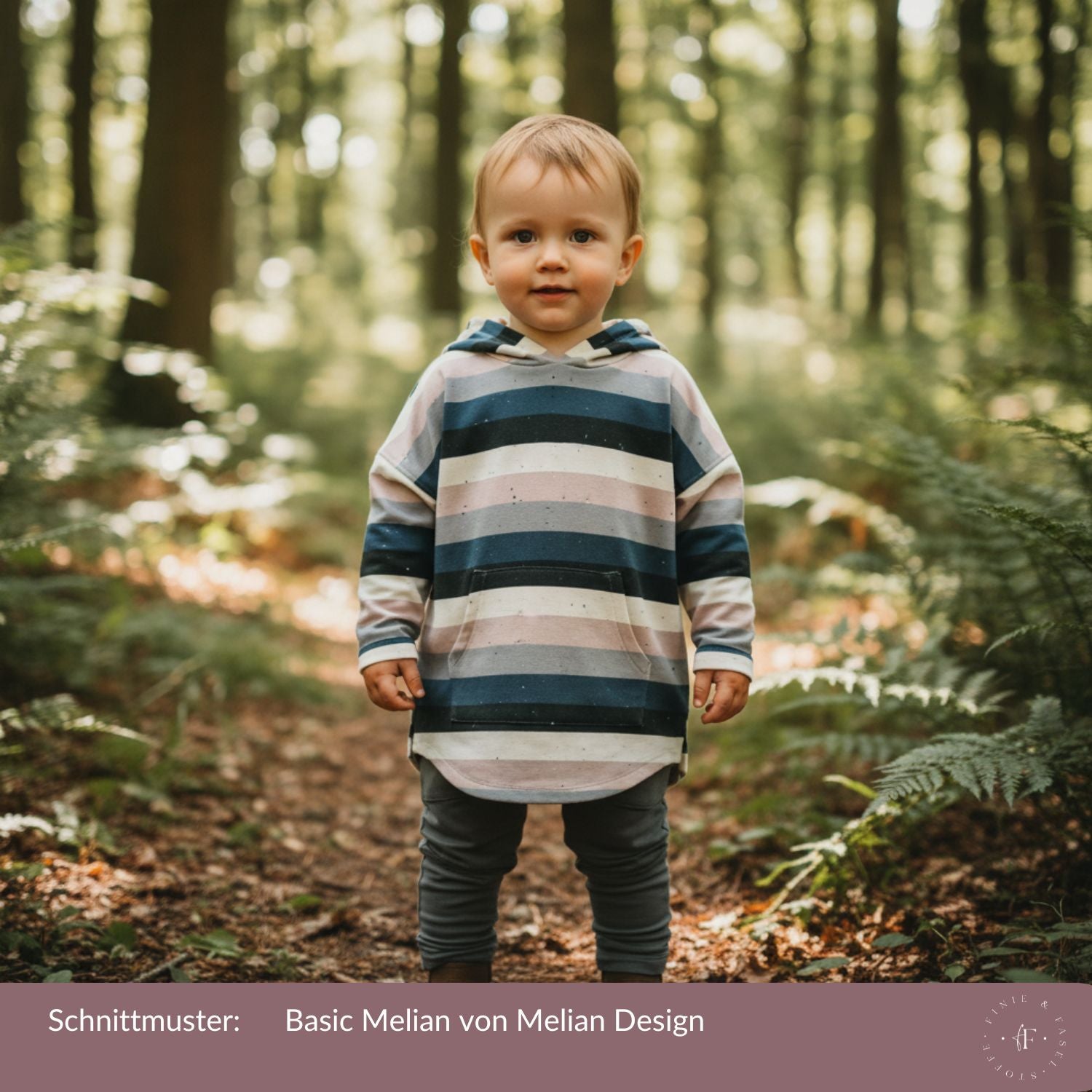 French Terry Blockstreifen blau