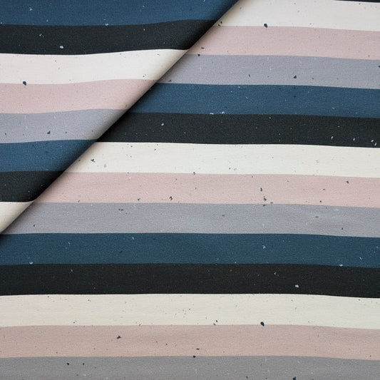 French Terry Blockstreifen blau