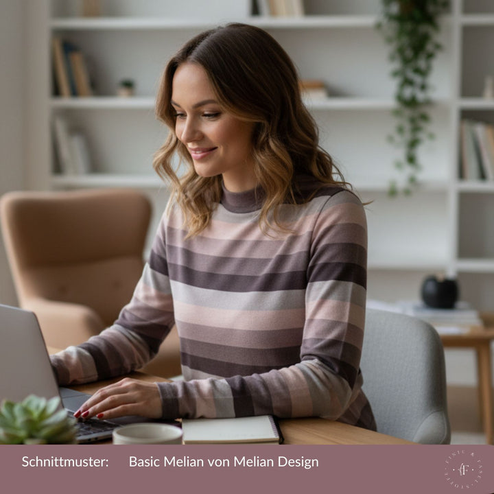 French Terry Statement Stripes smoky mauve