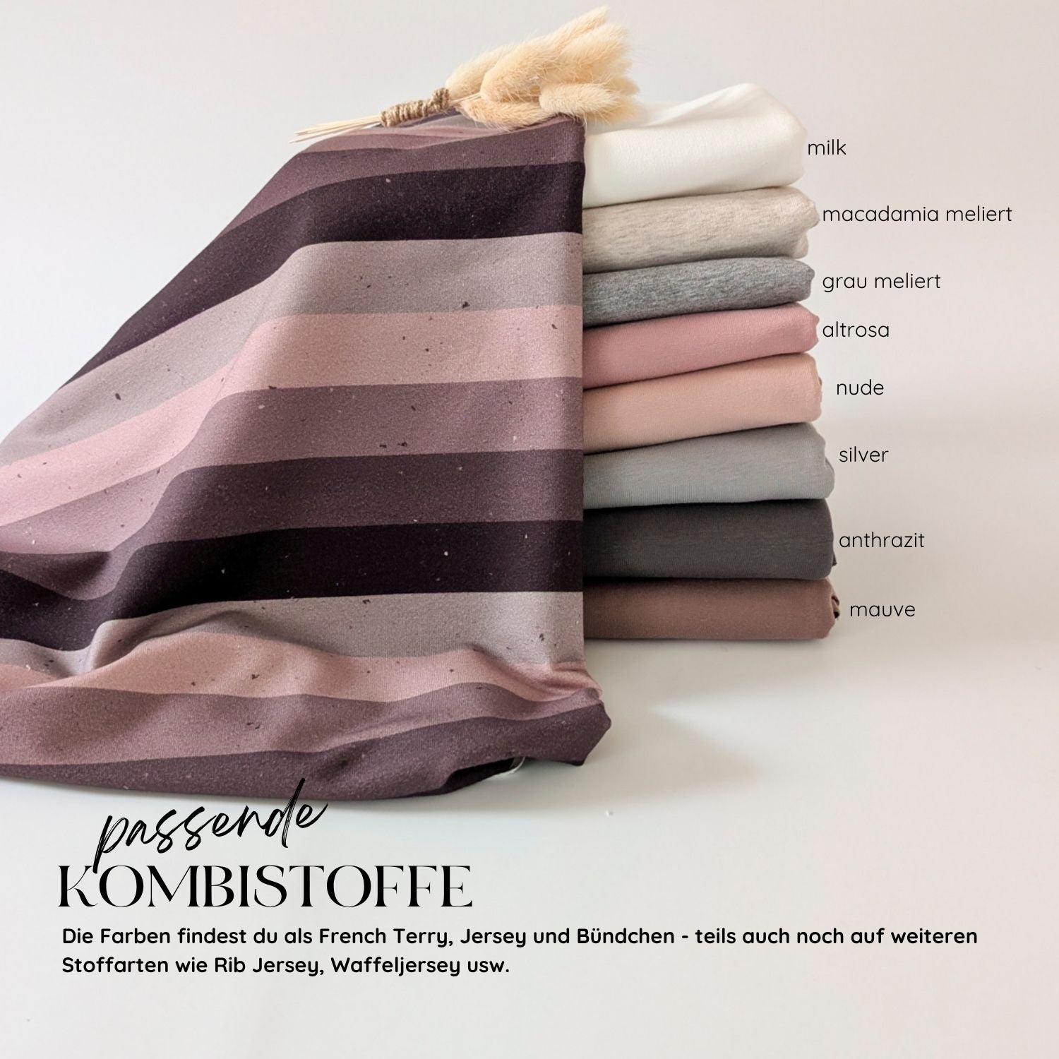 French Terry Blockstreifen mauve