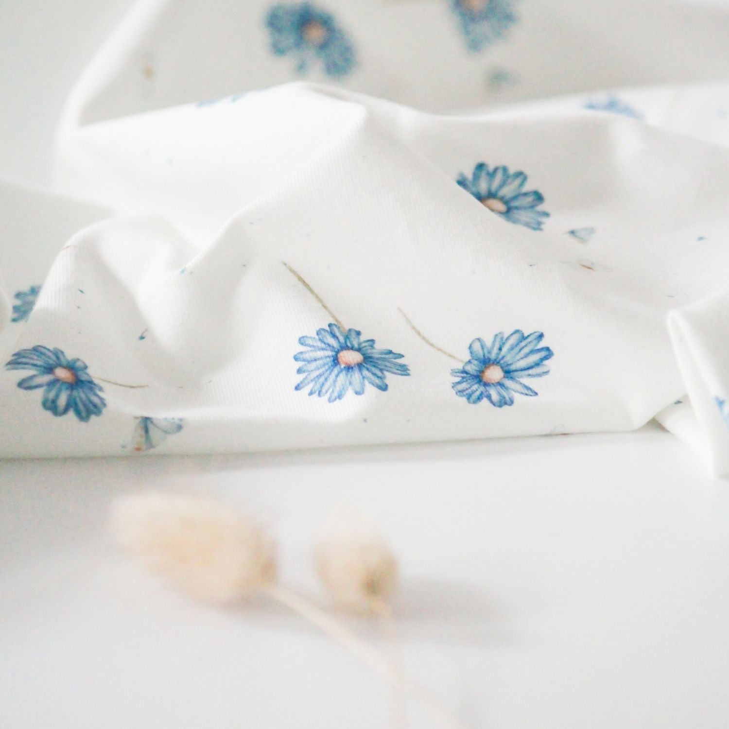 French Terry Blue Blossom (Blumen)