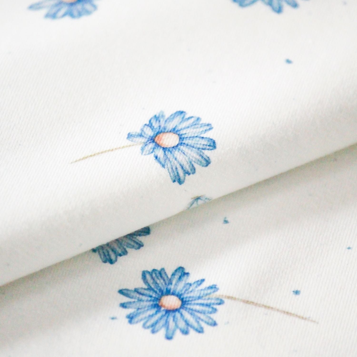 French Terry Blue Blossom (Blumen)