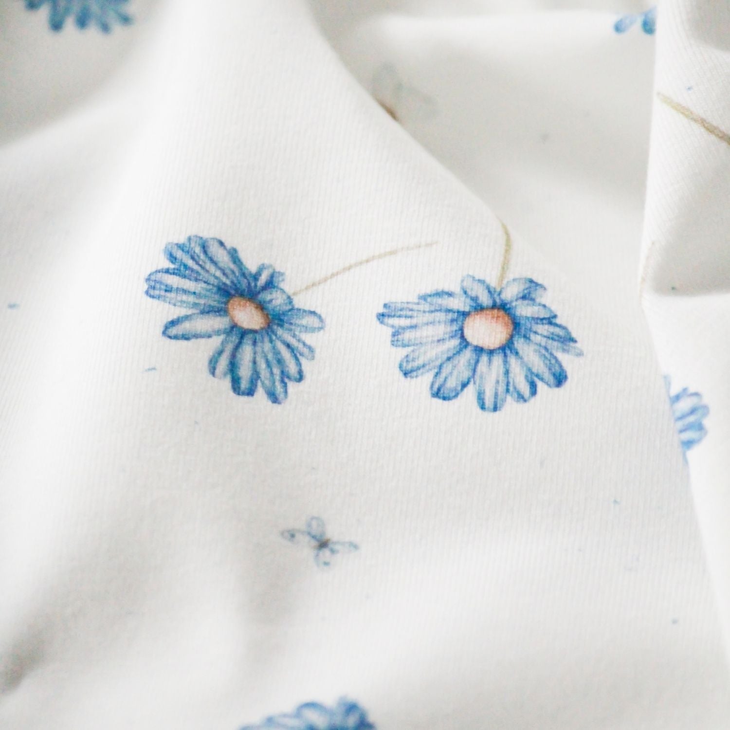 French Terry Blue Blossom (Blumen)