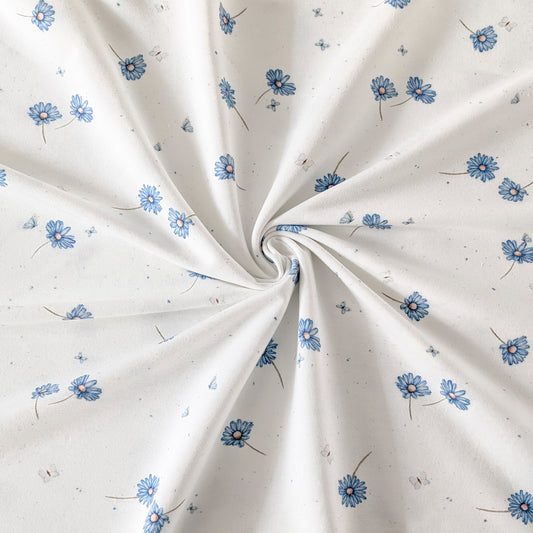 French Terry Blue Blossom (Blumen)