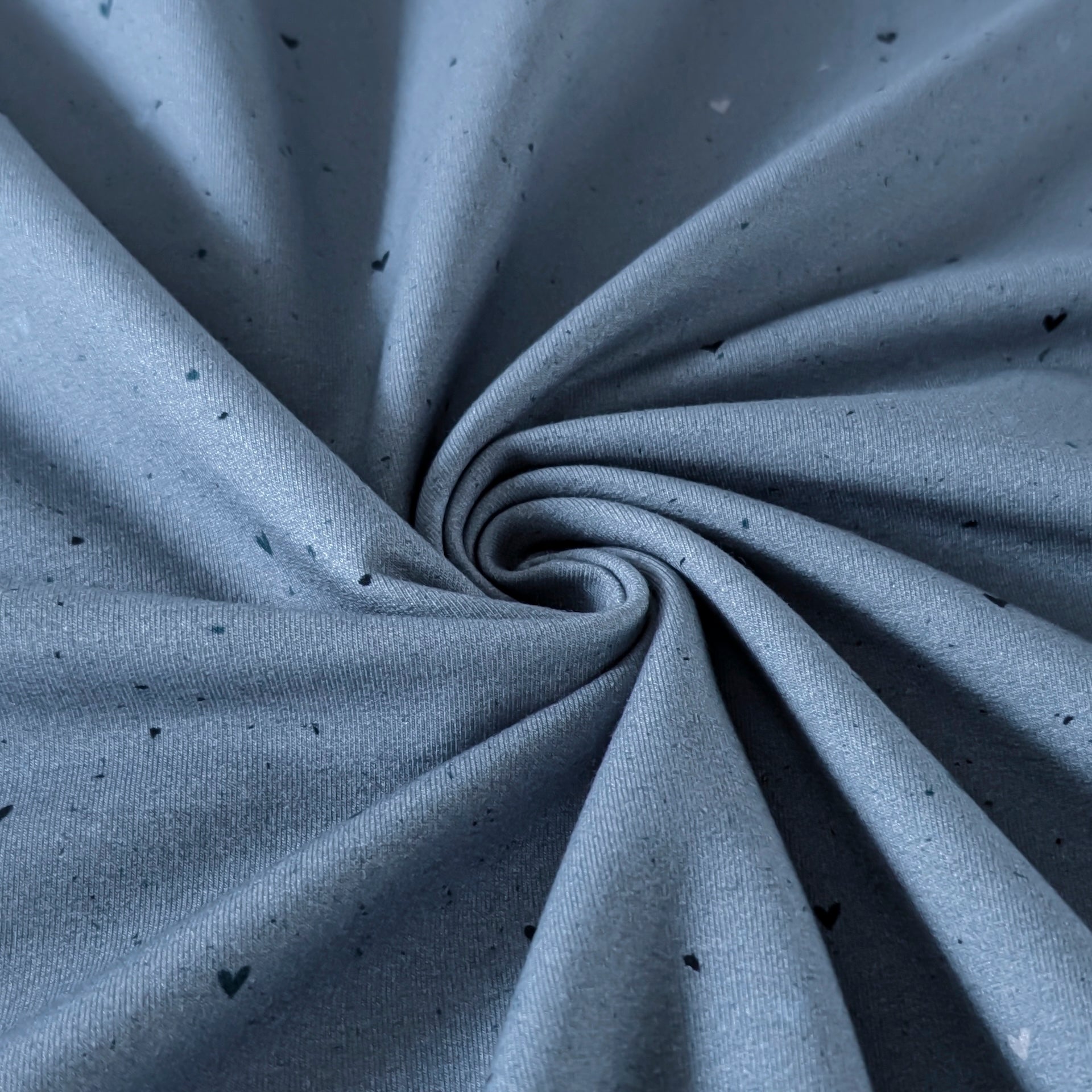 French Terry Blue Heart Konfetti