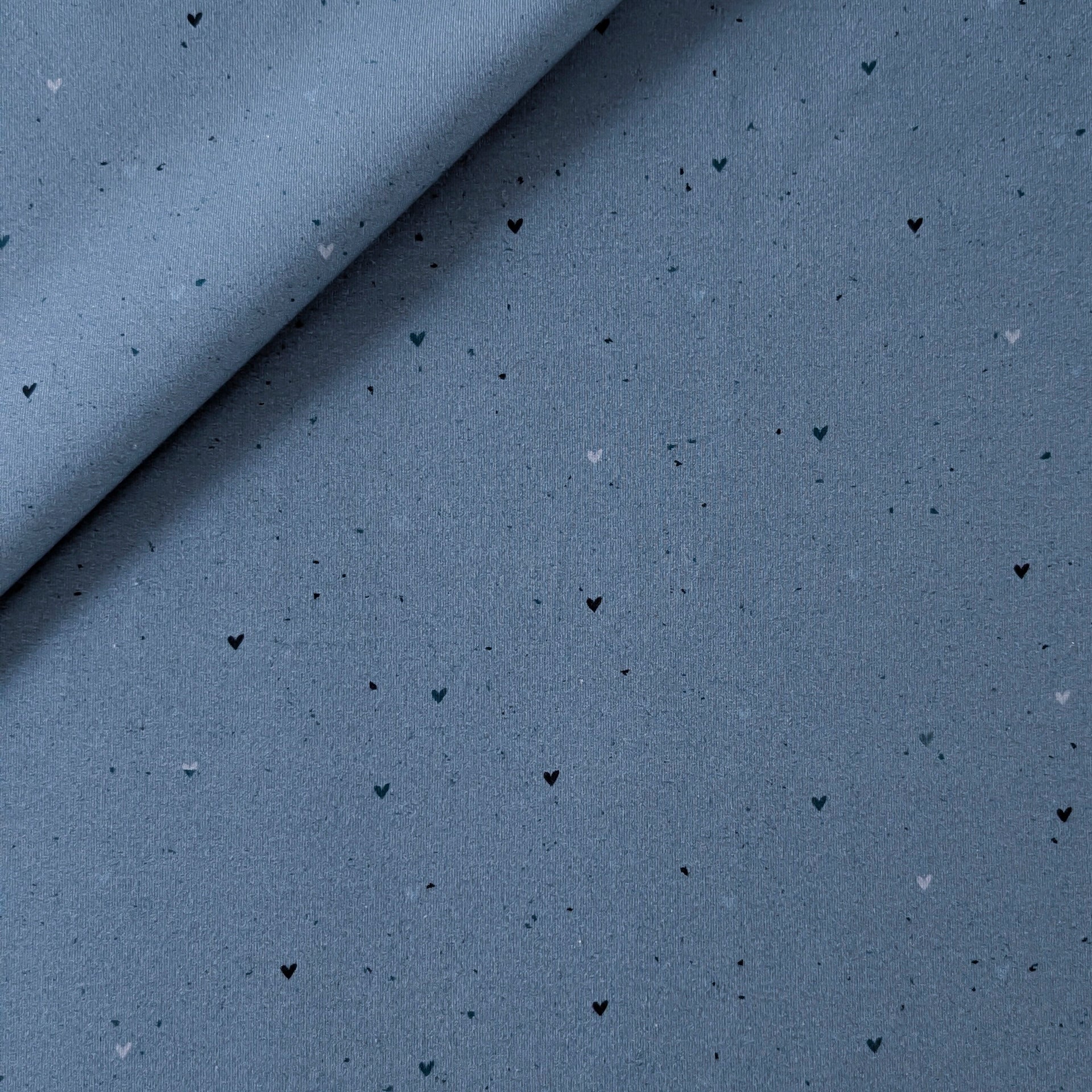 French Terry Blue Heart Konfetti