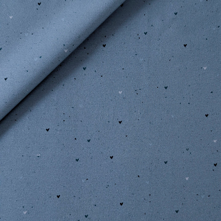 French Terry Blue Heart Konfetti