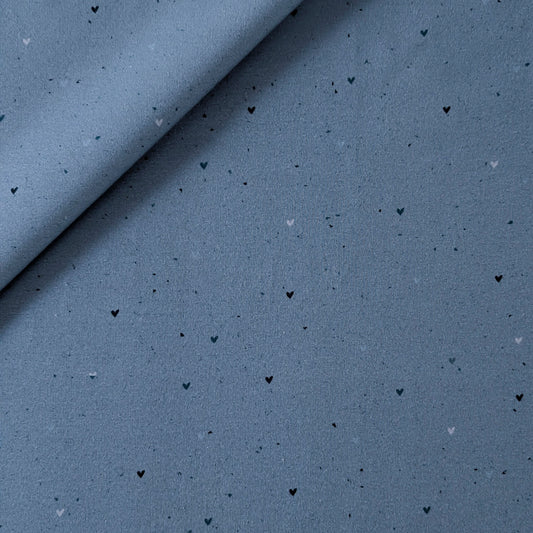French Terry Blue Heart Konfetti