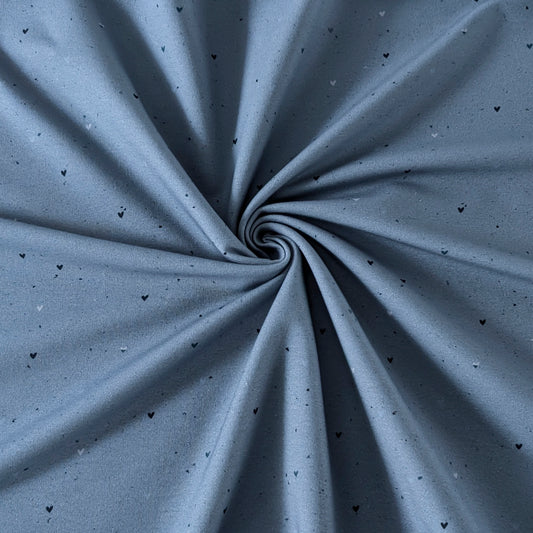 French Terry Blue Heart Konfetti