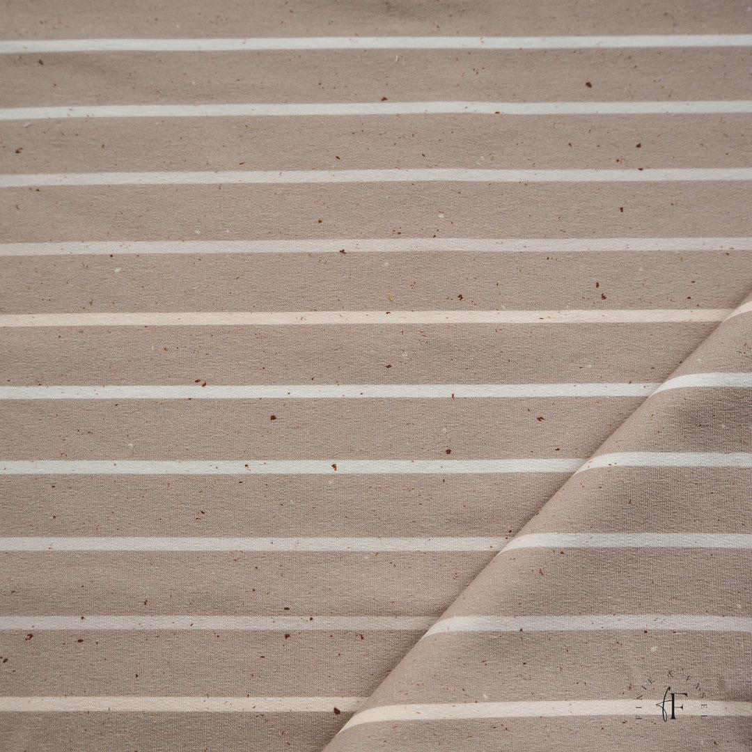 French Terry Konfetti Stripes coffee 0,97m