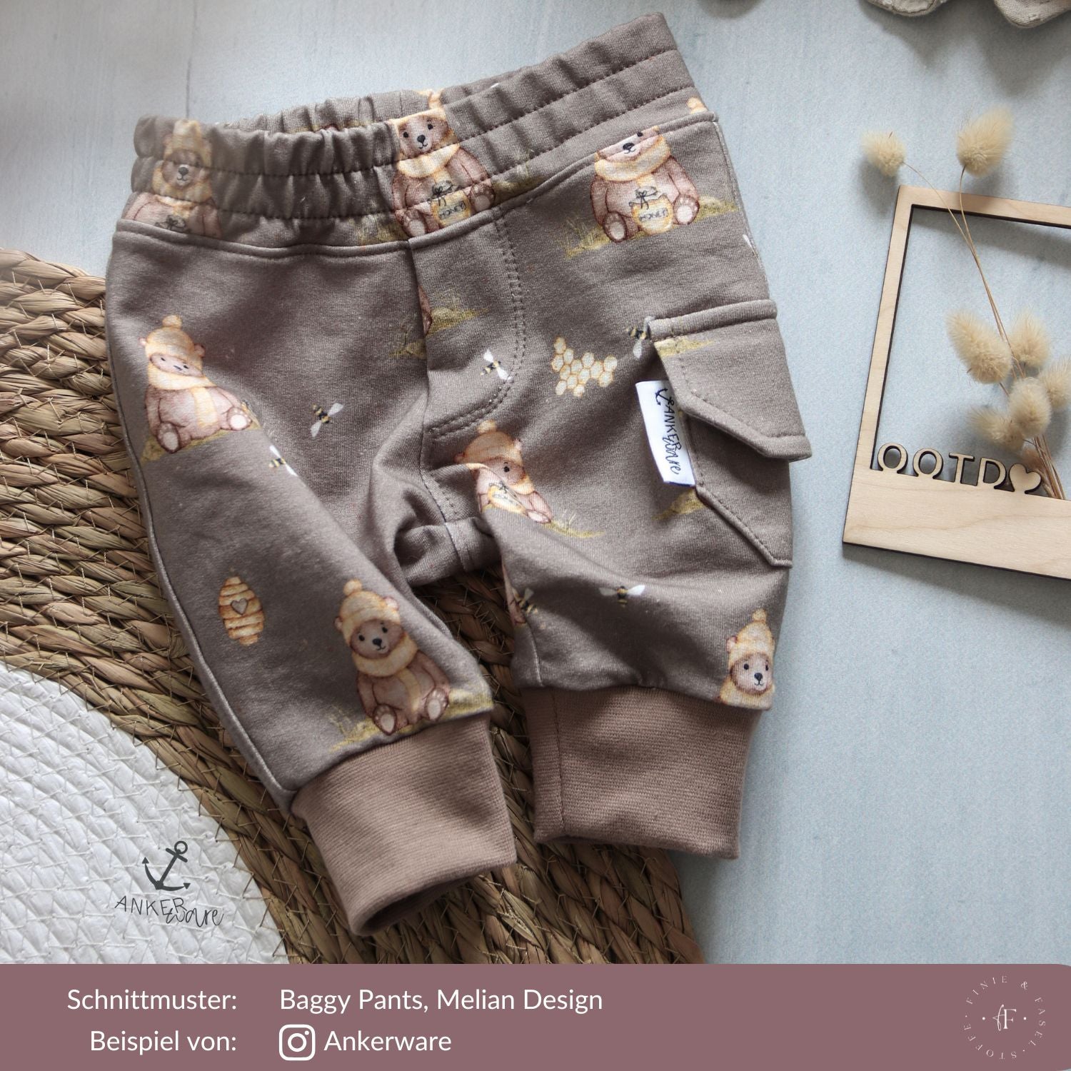 Vorbestellung French Terry Honigbär taupe