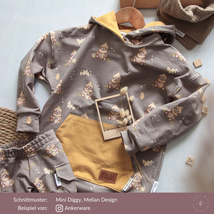 French Terry Honigbär taupe