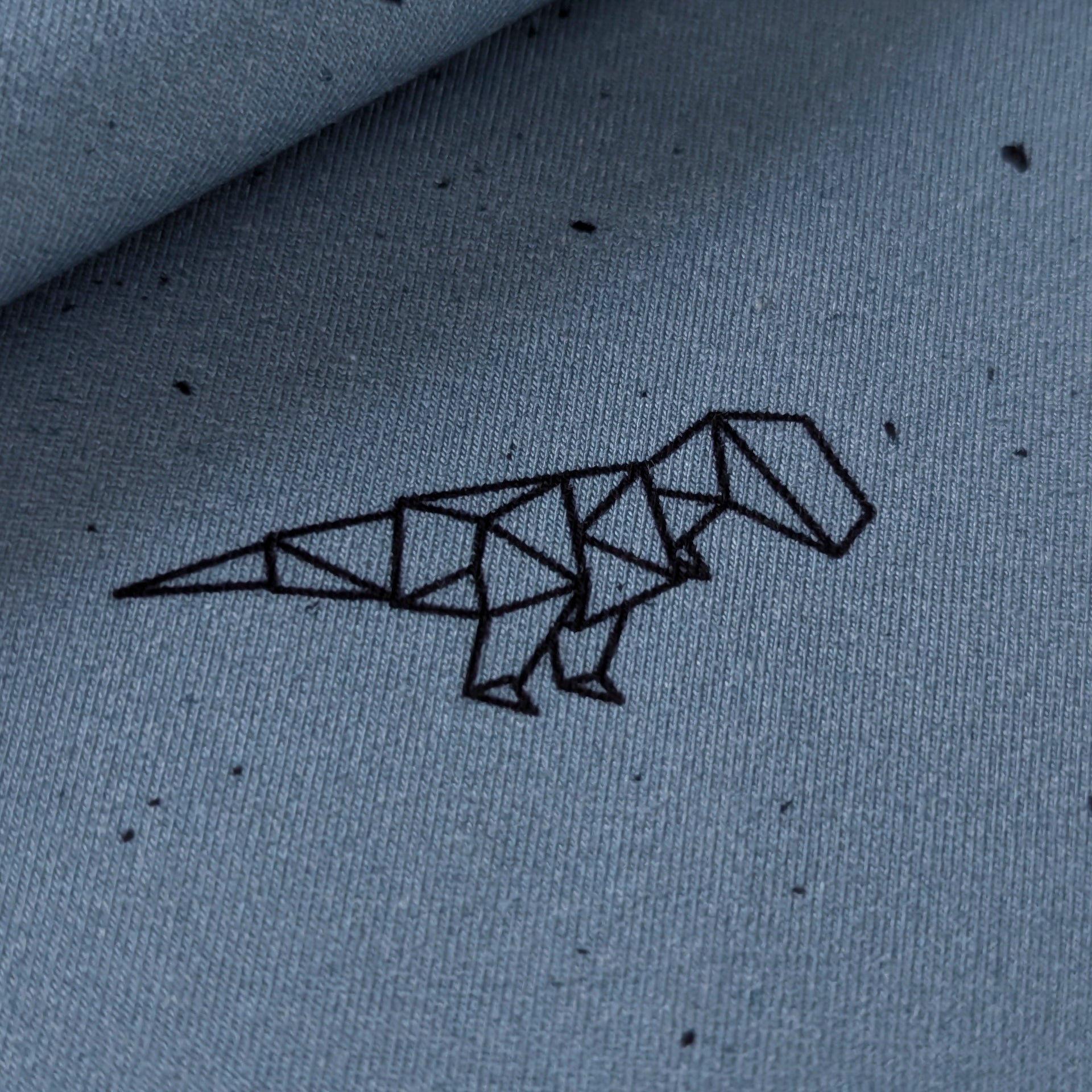 French Terry Dinoparty blau