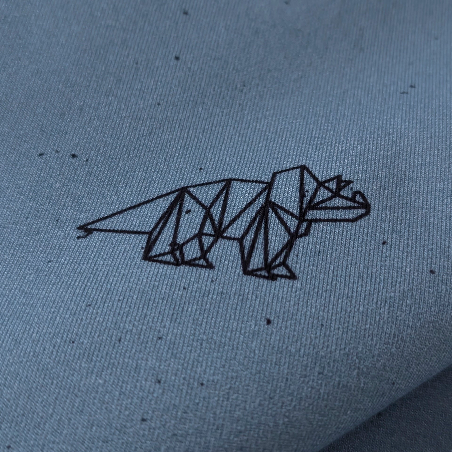 French Terry Dinoparty blau