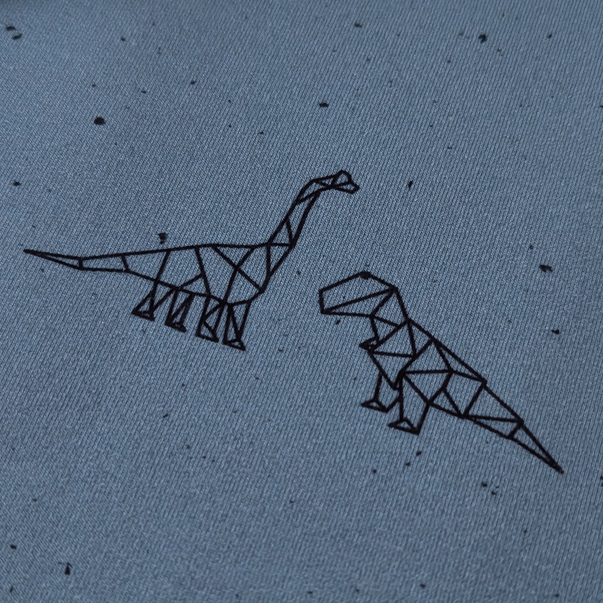 French Terry Dinoparty blau