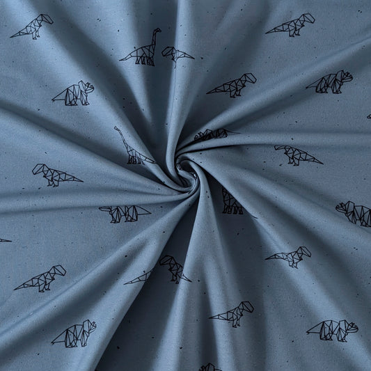 French Terry Dinoparty blau