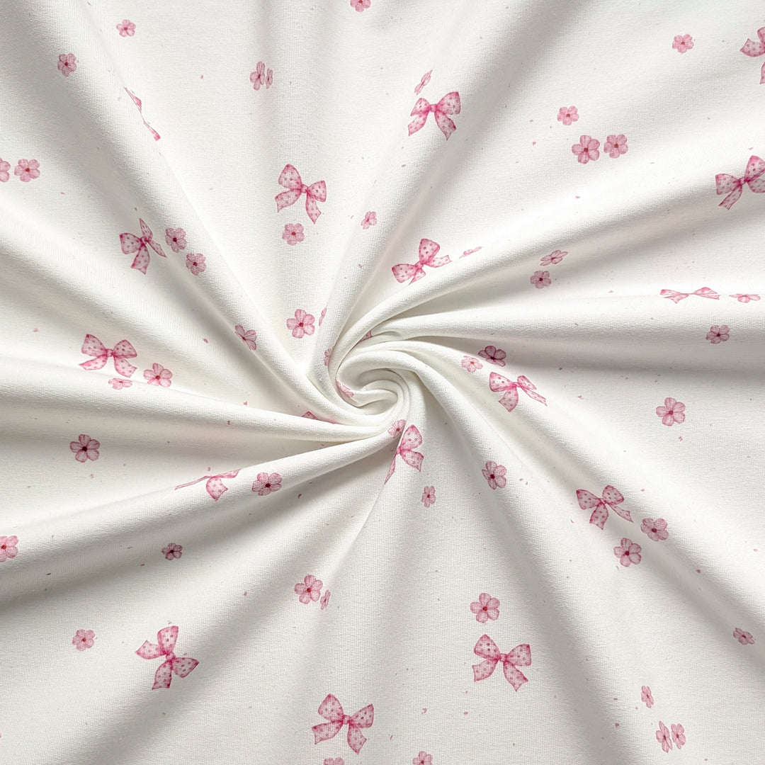 French Terry Blumenschleife creme 0,45m