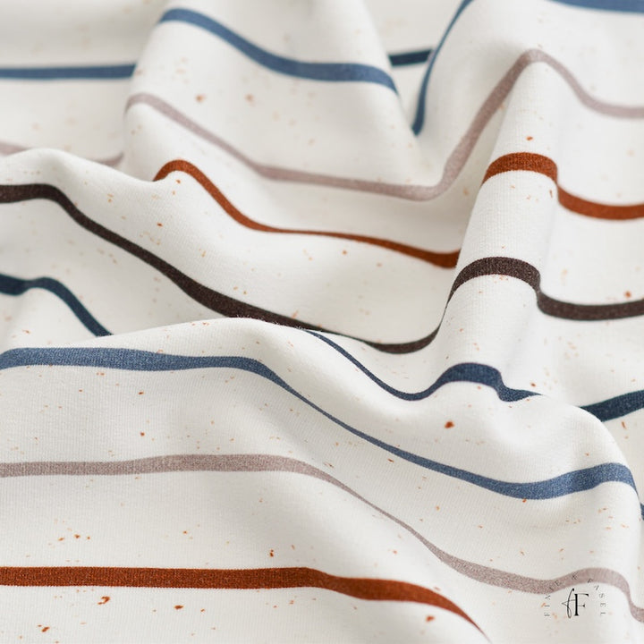 Jersey Konfetti Stripes Coffee Blue
