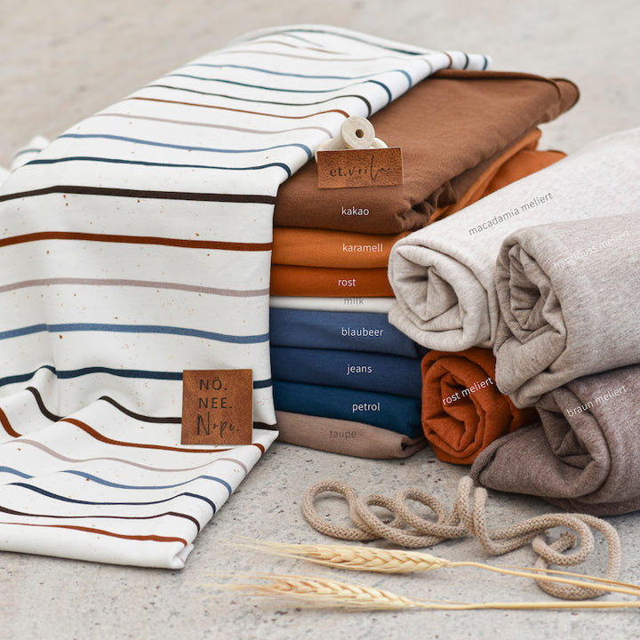 Jersey Konfetti Stripes Coffee Blue