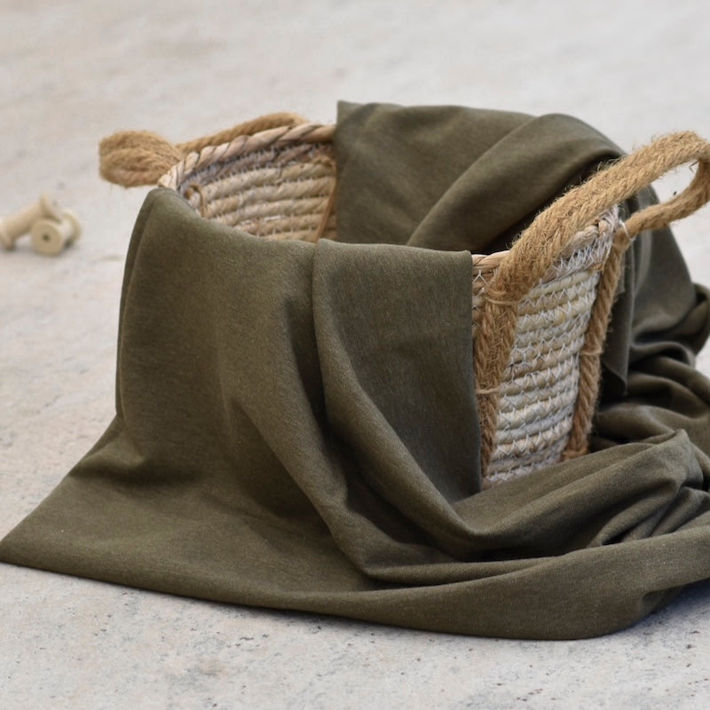 French Terry Khaki meliert (Farbe 033)
