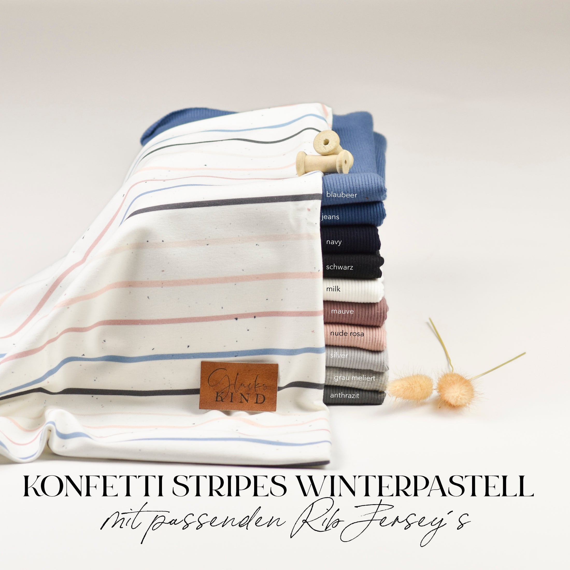 French Terry Konfetti Stripes Winterpastell