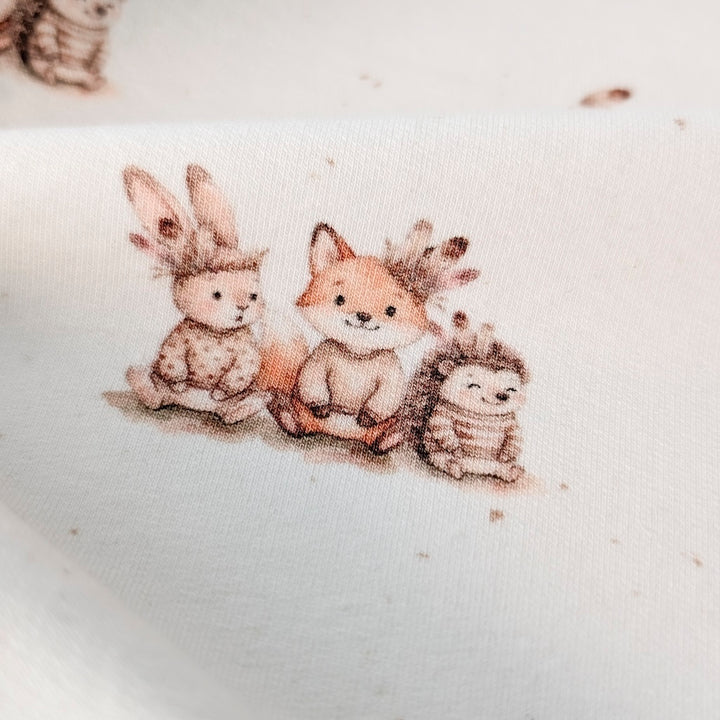 Vorbestellung French Terry Boho Tiere creme