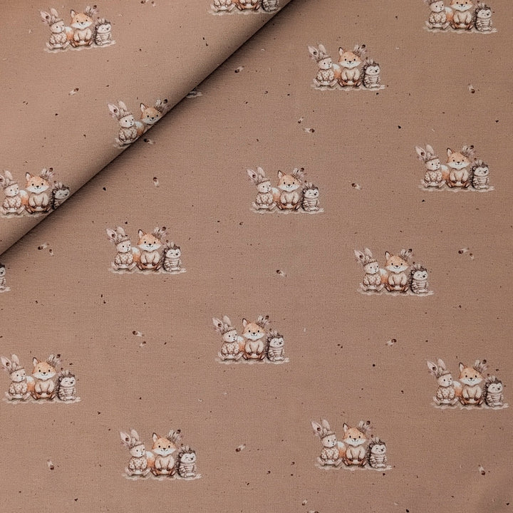Vorbestellung French Terry Boho Tiere hellbraun
