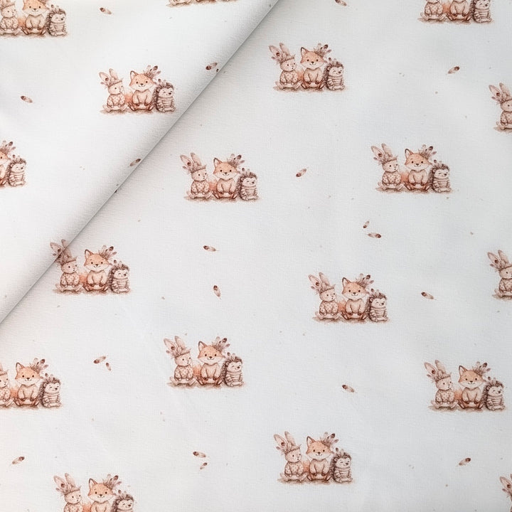 Vorbestellung French Terry Boho Tiere creme