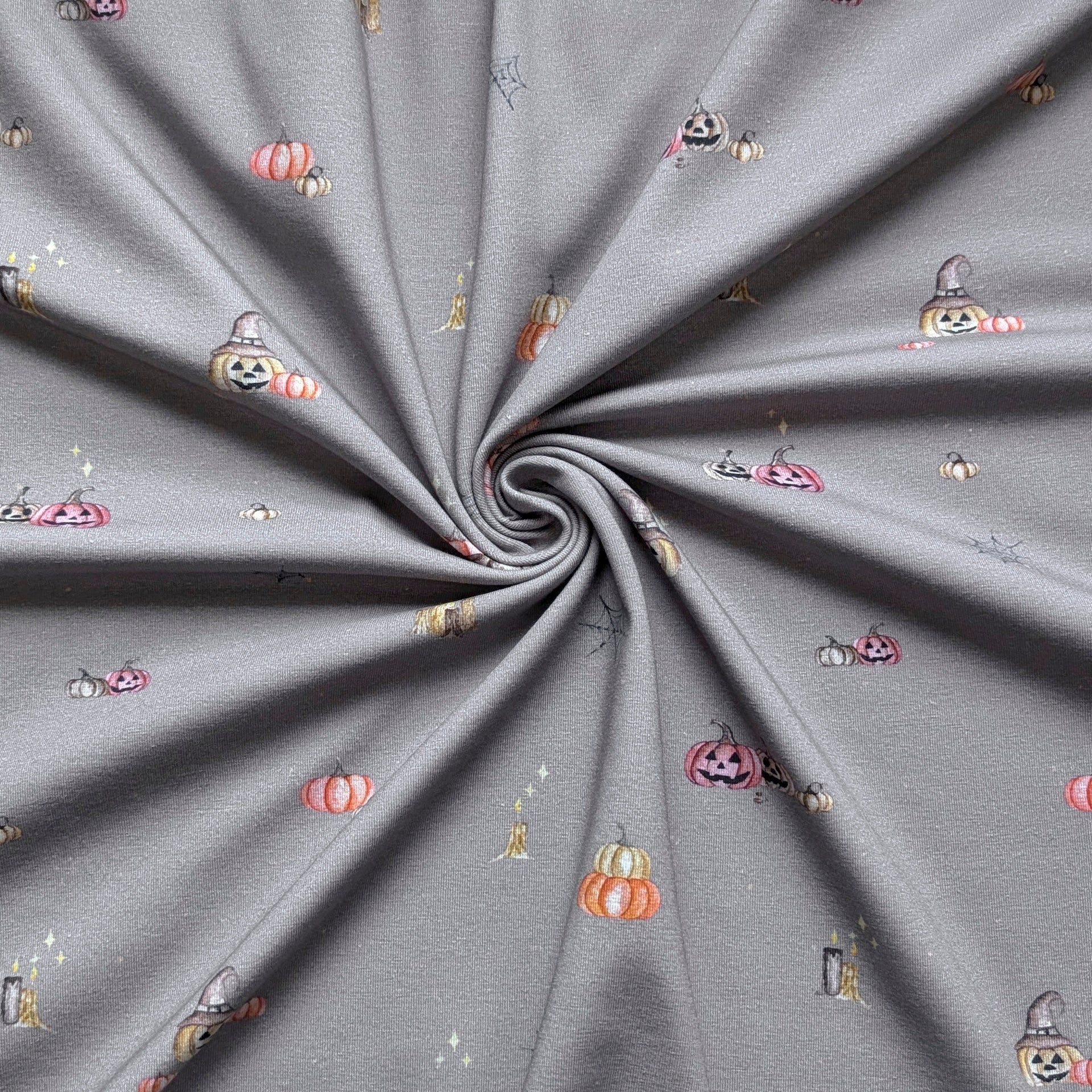 French Terry Halloweenkürbis (taupenbraun)