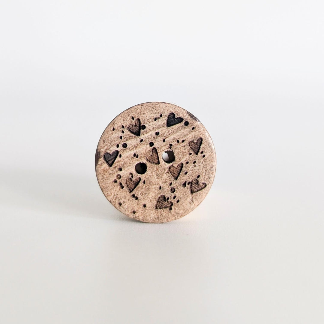 Kokosknopf 20mm Heart Konfetti