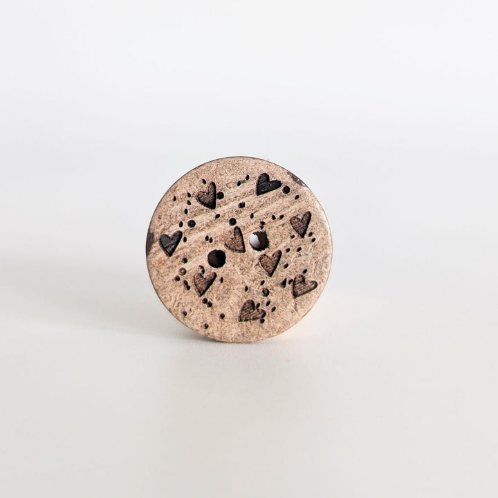 Kokosknopf 20mm Heart Konfetti