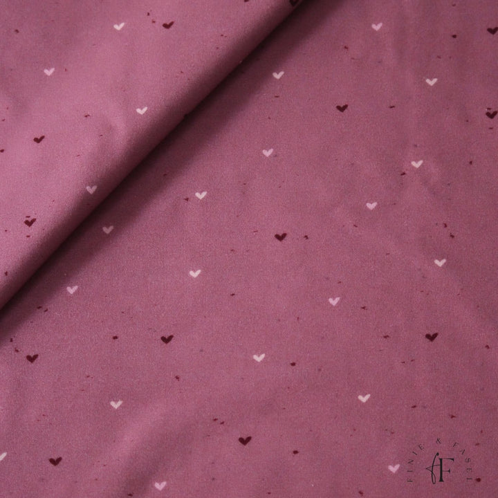 French Terry Himbeer Heart Konfetti