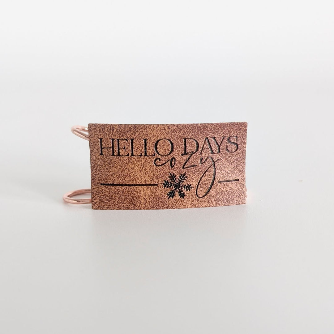Kunstlederlabel "hello cozy days"